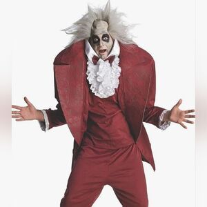 Rubie's Burgundy Costume with White Ruffle